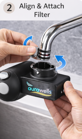 Attach the filter to your faucet